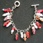 Chain bracelet - glass beads and toggle clasp