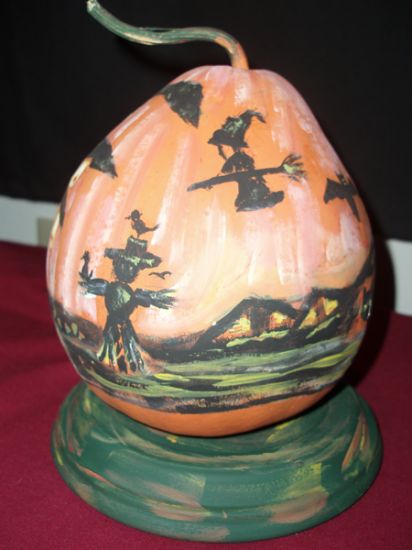Handpainted Gourd witch giftsbynaomi