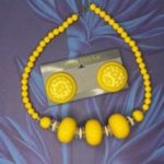 Vintage Yellow Polka Dot Jewelry Set - Giftsbynaomi
