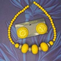 Vintage Yellow Polka Dot Jewelry Set - Giftsbynaomi